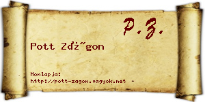 Pott Zágon névjegykártya